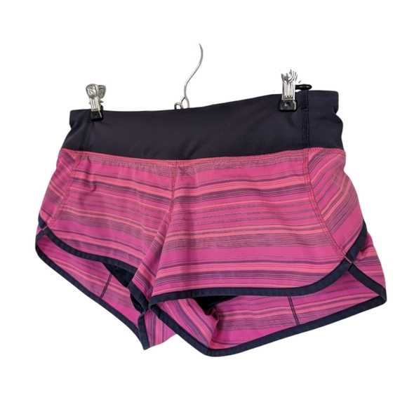 Lululemon Speed Short Pow Pink Elevation Stripe Rel: 7/2012 Luxtreme Women's 6 - Picture 10 of 11